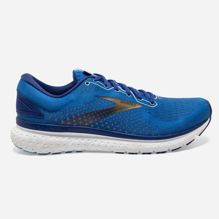 Brooks Glycerin 18 NZ - Men's Road Running Shoes - Blue/Mazarine/Gold (70861-BCAM)